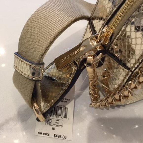 Michael Michael Kors Maisie Metallic Gold 2 in 1 Camera Crossbody Bag NWT $498 - Picture 7 of 12
